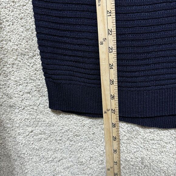 Theory Sweater NWT Women's‎ Navy Ribbed Oversize Cotton Knit Crewneck Pullover - Picture 11 of 13
